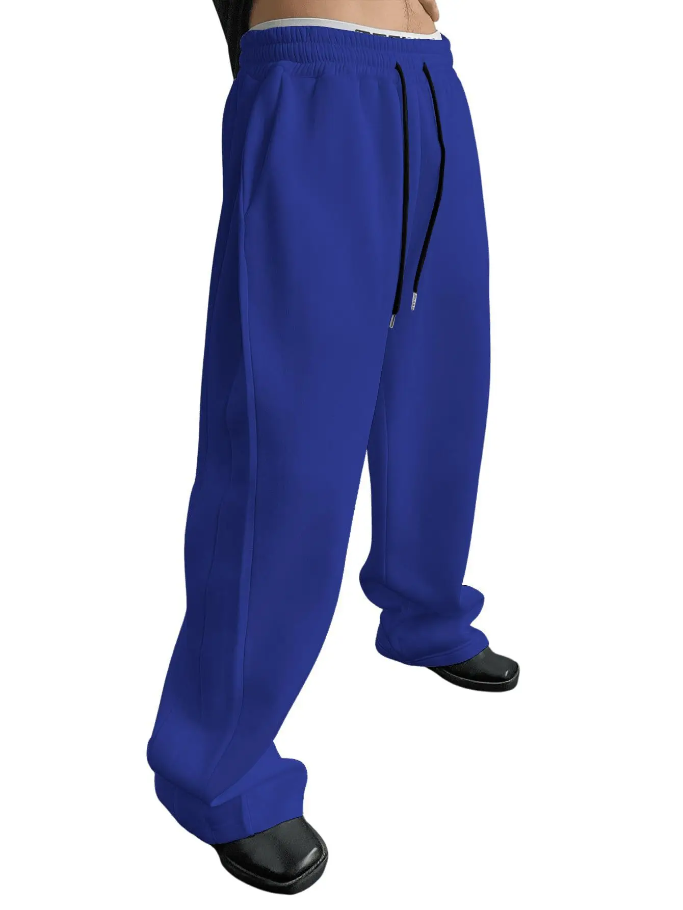 2026 Men's wide leg sweatpants waist drawstring pants straight leg loose pants casual pants Martial Arts Pants Men Sports Pants thumbnail 6