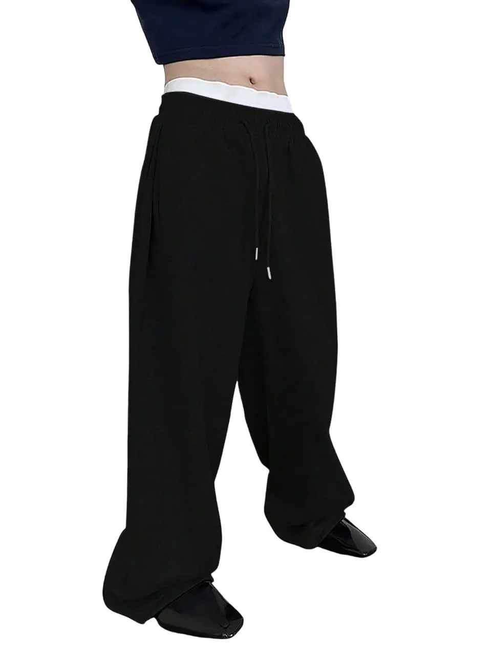 2026 Men's wide leg sweatpants waist drawstring pants straight leg loose pants casual pants Martial Arts Pants Men Sports Pants thumbnail 2
