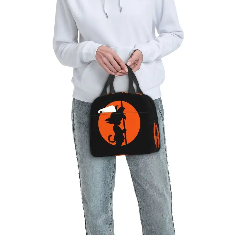 Dragon Ball Anime Gokus Logo Lunch Box for Women Leakproof Cooler Thermal Food Insulated Lunch Bag Portable Picnic Tote Bags thumbnail 6