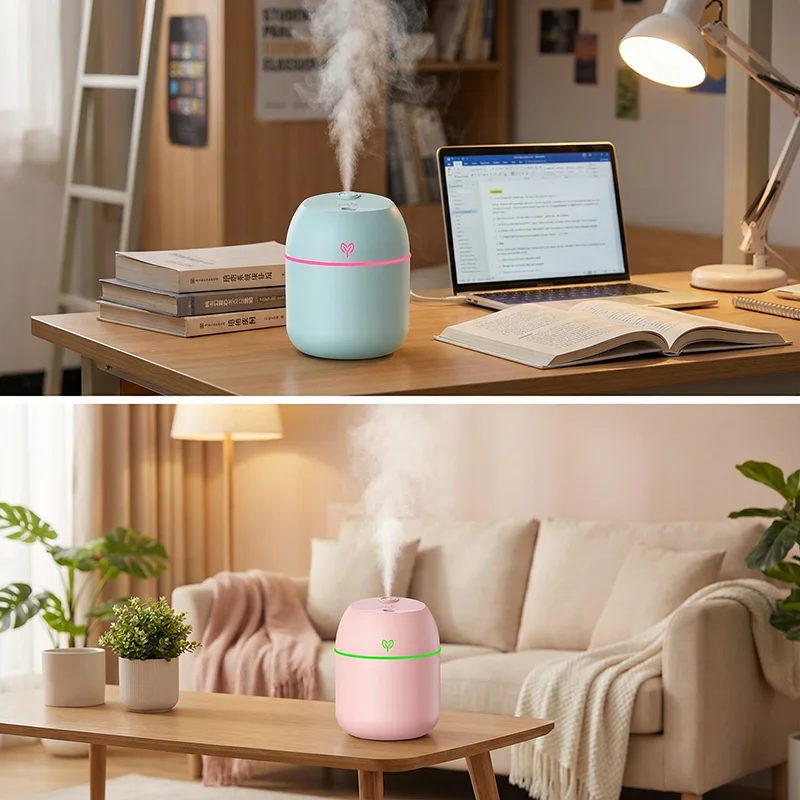 220ML Air Humidifier Cool Mist Aroma Diffuser LED Night Light power-off protect USB Humidificador For Home Office thumbnail 2