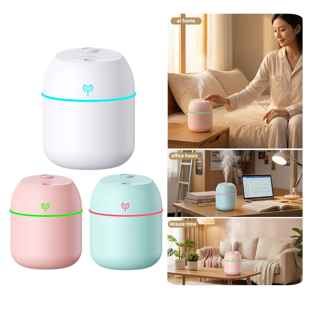 220ML Air Humidifier Cool Mist Aroma Diffuser LED Night Light power-off protect USB Humidificador For Home Office thumbnail 5