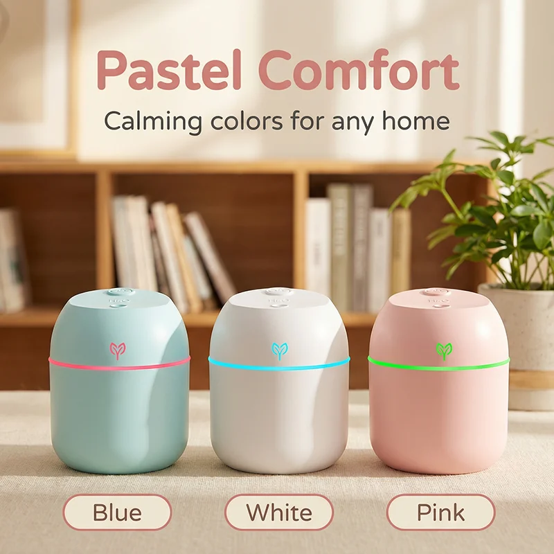 220ML Air Humidifier Cool Mist Aroma Diffuser LED Night Light power-off protect USB Humidificador For Home Office thumbnail 4