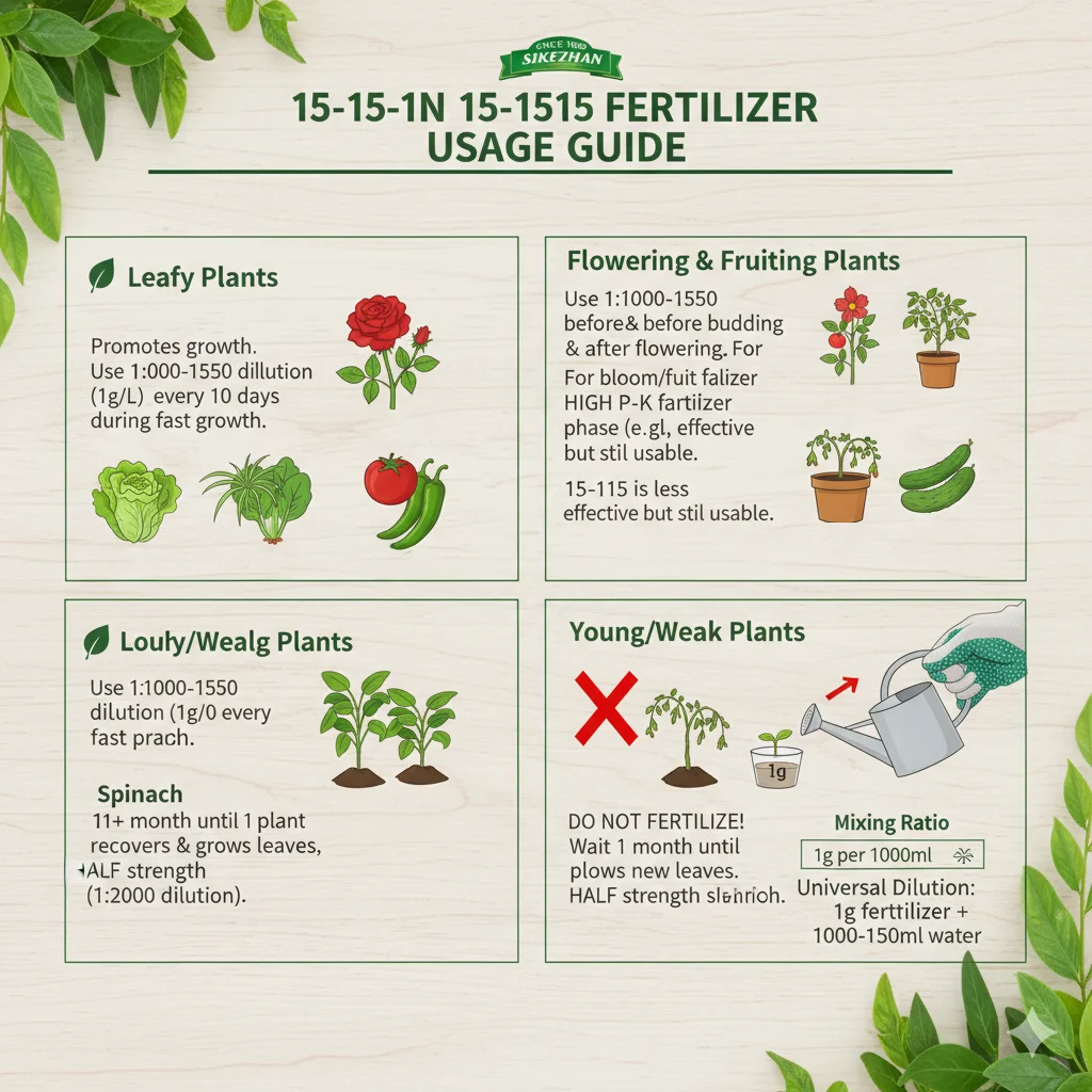 Universal NPK 15‑15‑15 Fertilizer Granules,Balanced Nutrition, Water‑Soluble,For Indoor/Outdoor Plants,Vegetables/Flowers/Lawn thumbnail 6