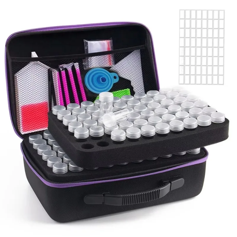 YUNFAN Diamond Painting Storage Box Set 30 60 120 Grids Large Capacity Portable Bead Organizer for DIY Craft Art Mosaic Artists thumbnail 3