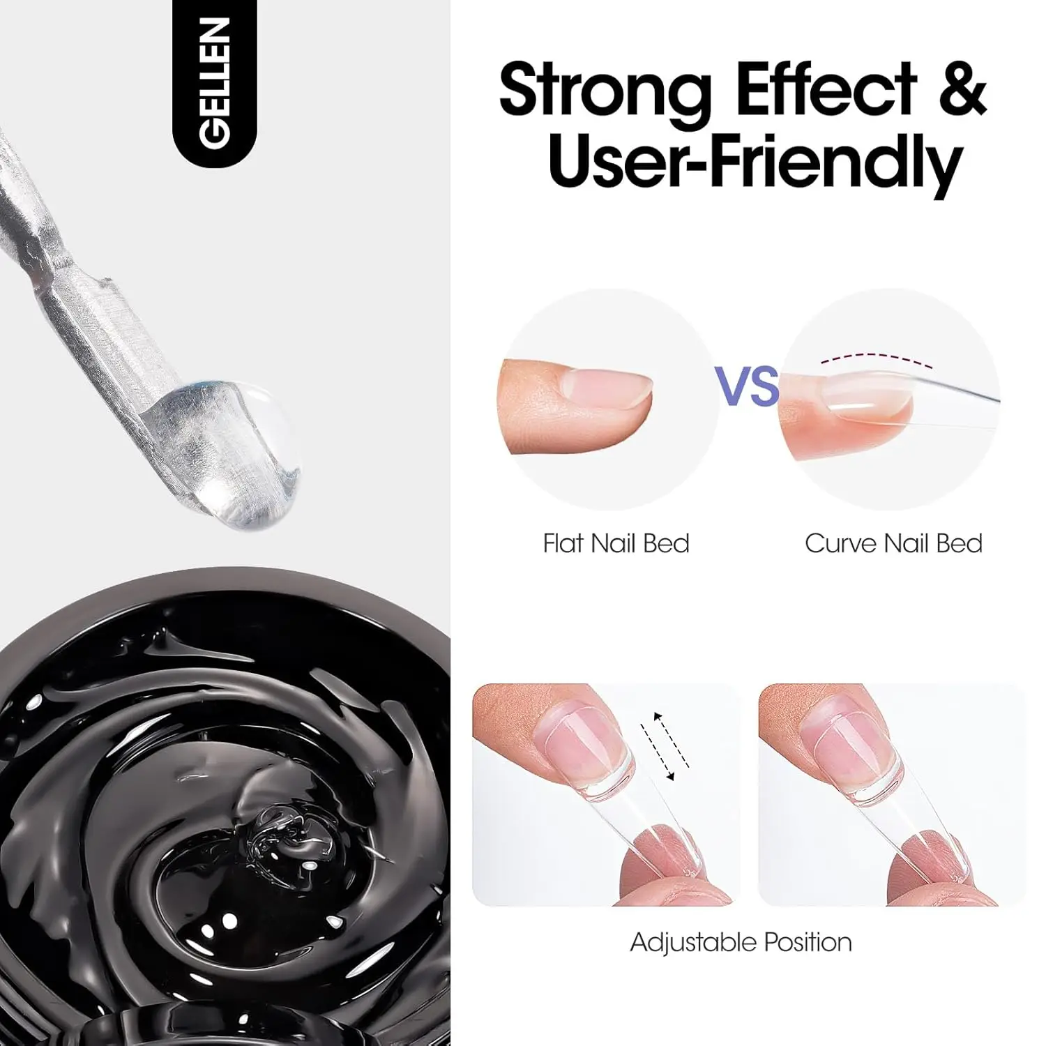 GELLEN Nail Remover Solid Glue Gel Set Strong Adhesive for Press on Nails Acrylic Tips Kit Salon Professional DIY Manicure thumbnail 5