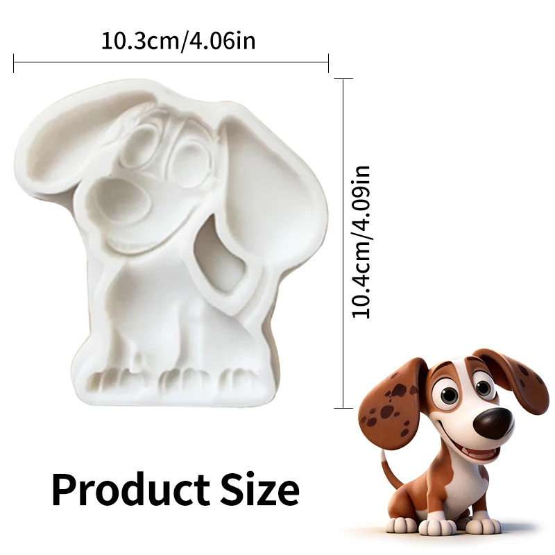 Curious Cartoon Dog Silicone Mold, reusable resin mold, clay and plaster mold, DIY decorative pendant handmade mold thumbnail 2