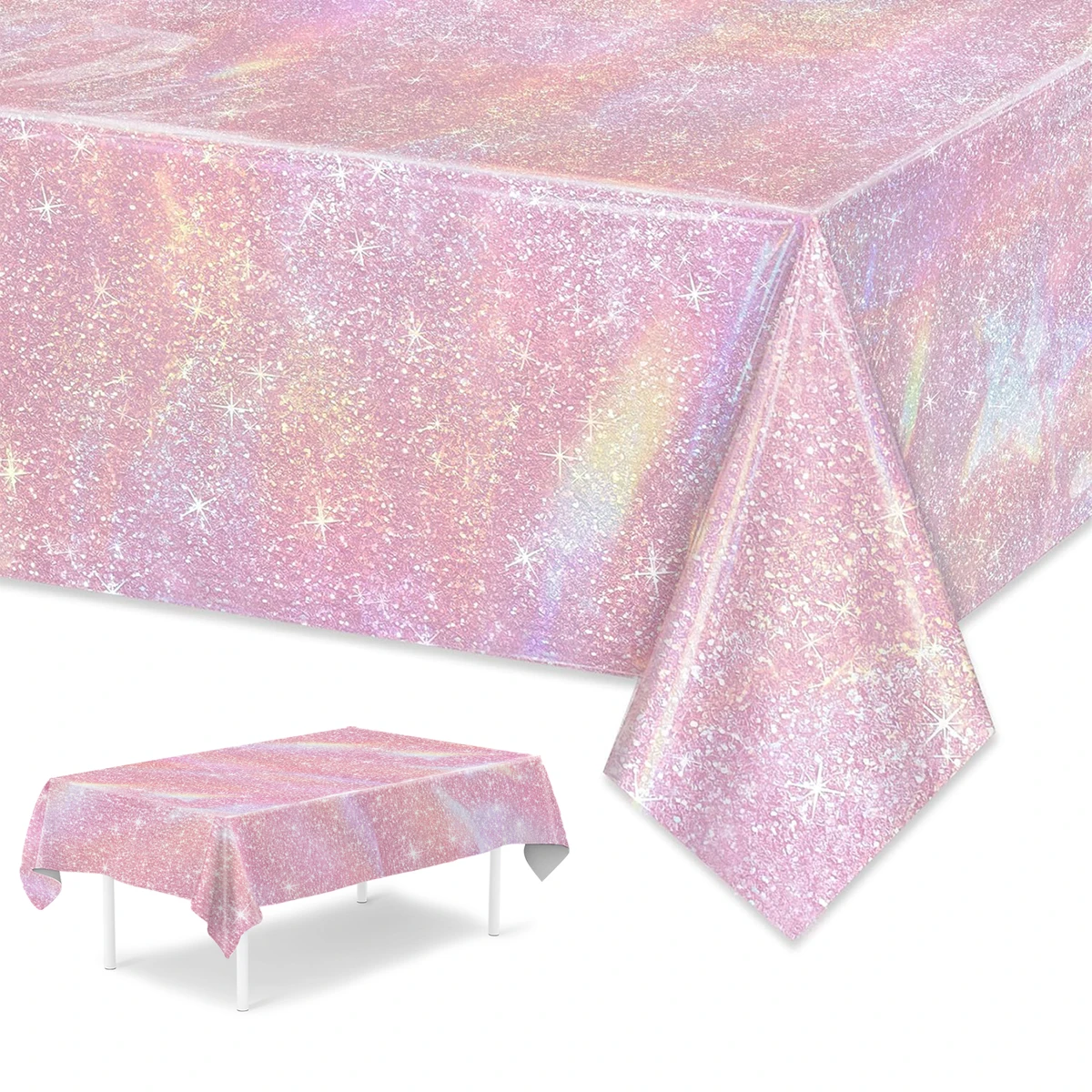 Purple Laser Disposale Tablecloth Happy Birthday Party Decoration Wedding Party Aluminum Film Table Cover Baby Shower Supplies thumbnail 2
