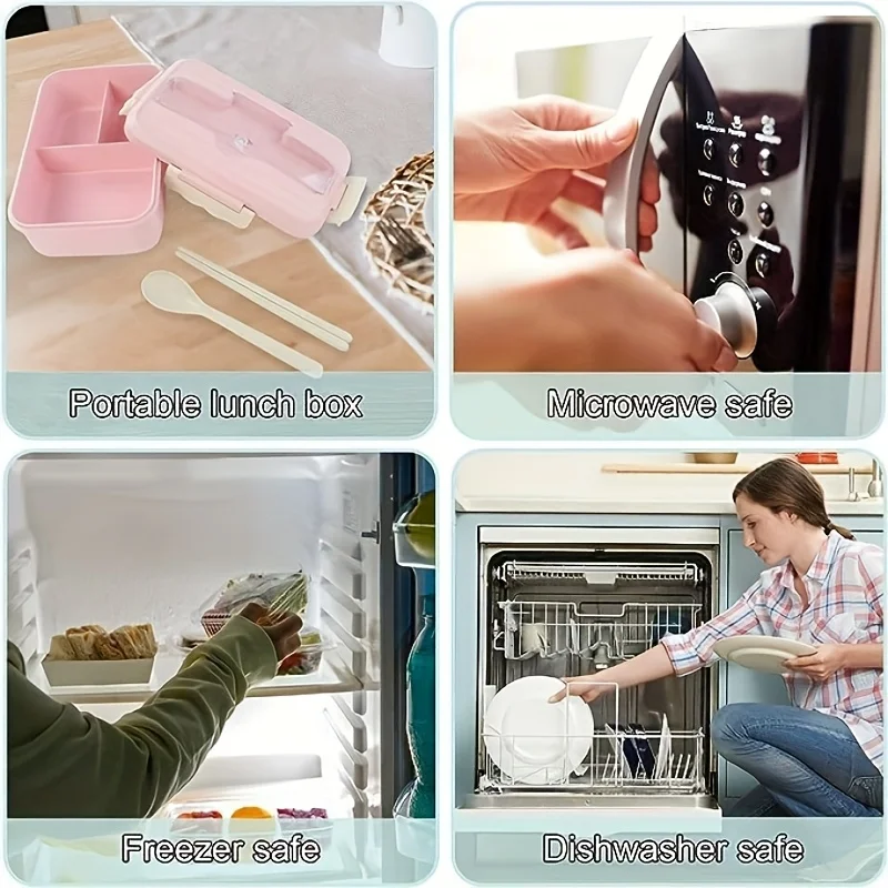 1pc Insulated Lunch Box, Bento Box for Students, Portable Sealed Compartment Lunch Container for Microwave,back to school thumbnail 6