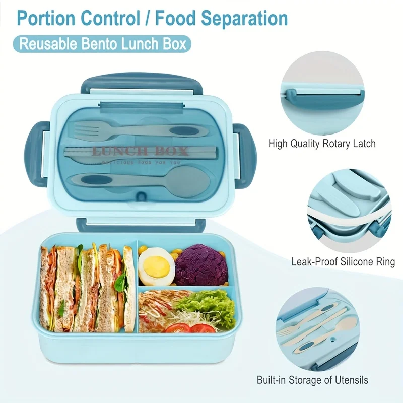 1pc Insulated Lunch Box, Bento Box for Students, Portable Sealed Compartment Lunch Container for Microwave,back to school thumbnail 3