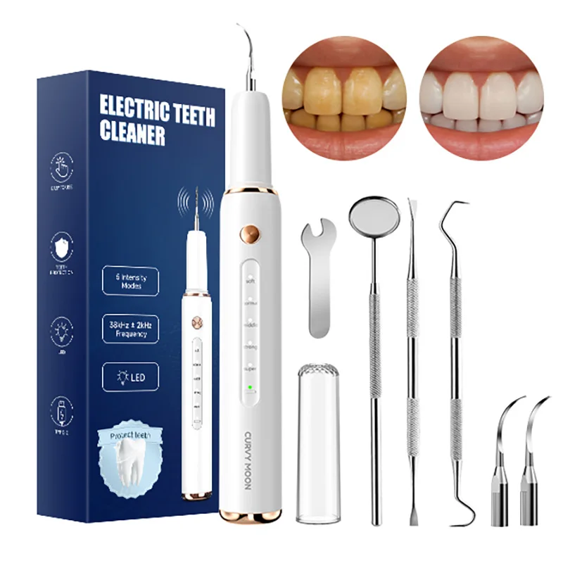 CURVY MOON T4 Electric Ultrasonic Dental Scaler Stain Removal Surface Cleaning Gum Care Tools Oral Cleaner Care thumbnail 6