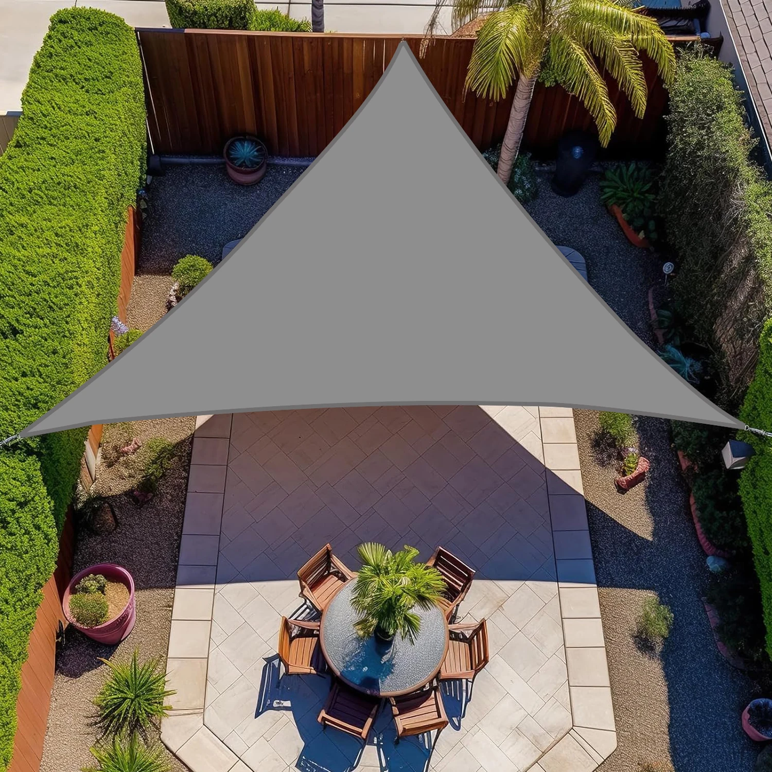 Triangle Sun Shade Sail Waterproof UV Block Outdoor Garden Patio Awning Canopy Triangle Sunshade Sail thumbnail 3