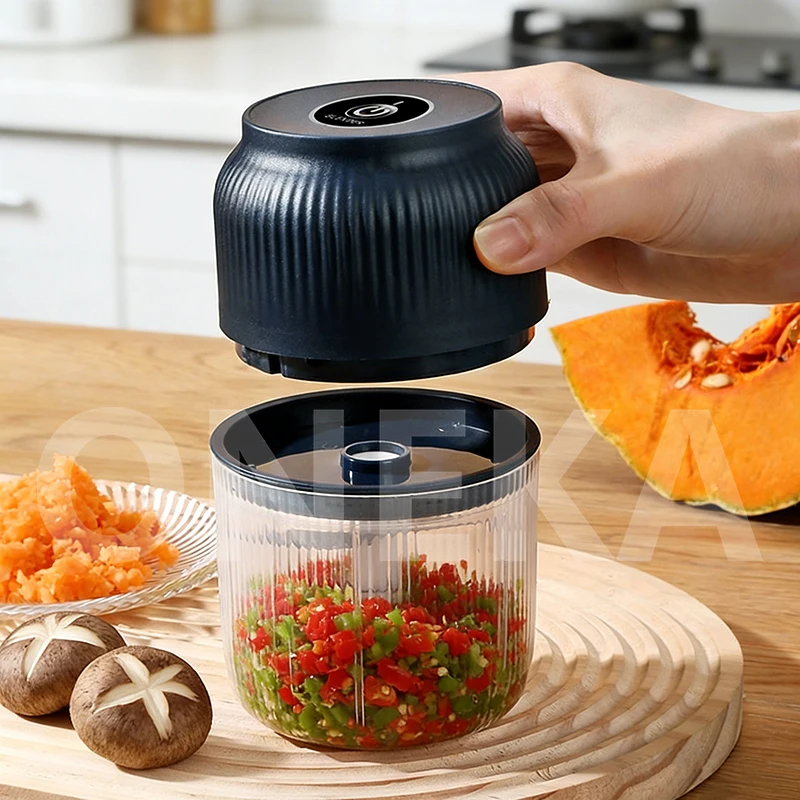 6-Blade Electric Mini Garlic Chopper USB Chili Pepper Grinder Kitchen Tool for Crushing Garlic Ginger Vegetables Baby Food Gift thumbnail 4