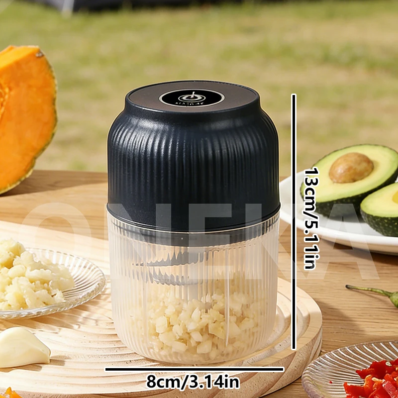 6-Blade Electric Mini Garlic Chopper USB Chili Pepper Grinder Kitchen Tool for Crushing Garlic Ginger Vegetables Baby Food Gift thumbnail 5