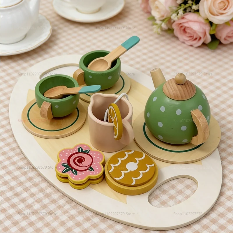 NEW Afternoon Tea Set for Children Pretend Play Kitchen Toys Educational Food Gifts for Girls Boys Boys Tea Party Role Play Fun thumbnail 5