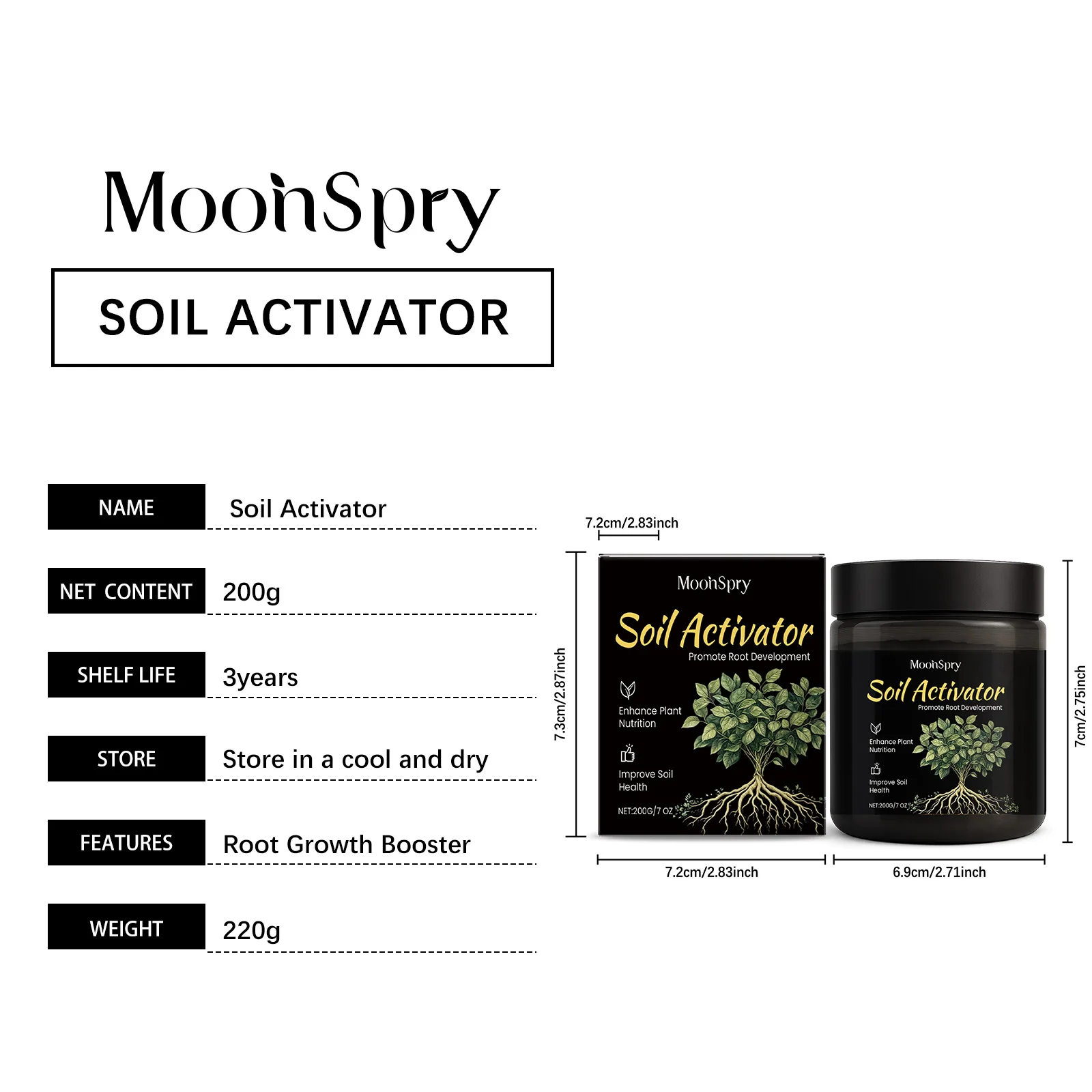MoonSpry Powerful Soil Activator Garden Flower Plant Fertilizer Loosen Soil Supplement Nutrient Strengthen Root Boost Healthy thumbnail 4