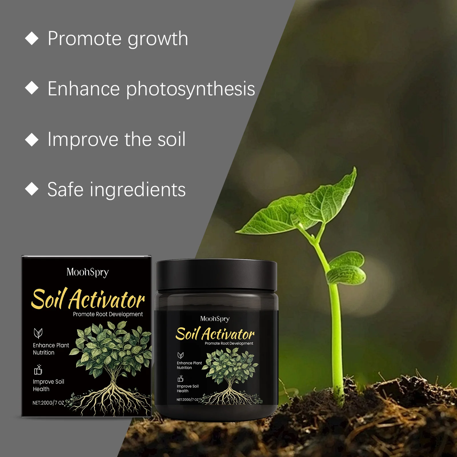 MoonSpry Powerful Soil Activator Garden Flower Plant Fertilizer Loosen Soil Supplement Nutrient Strengthen Root Boost Healthy thumbnail 6