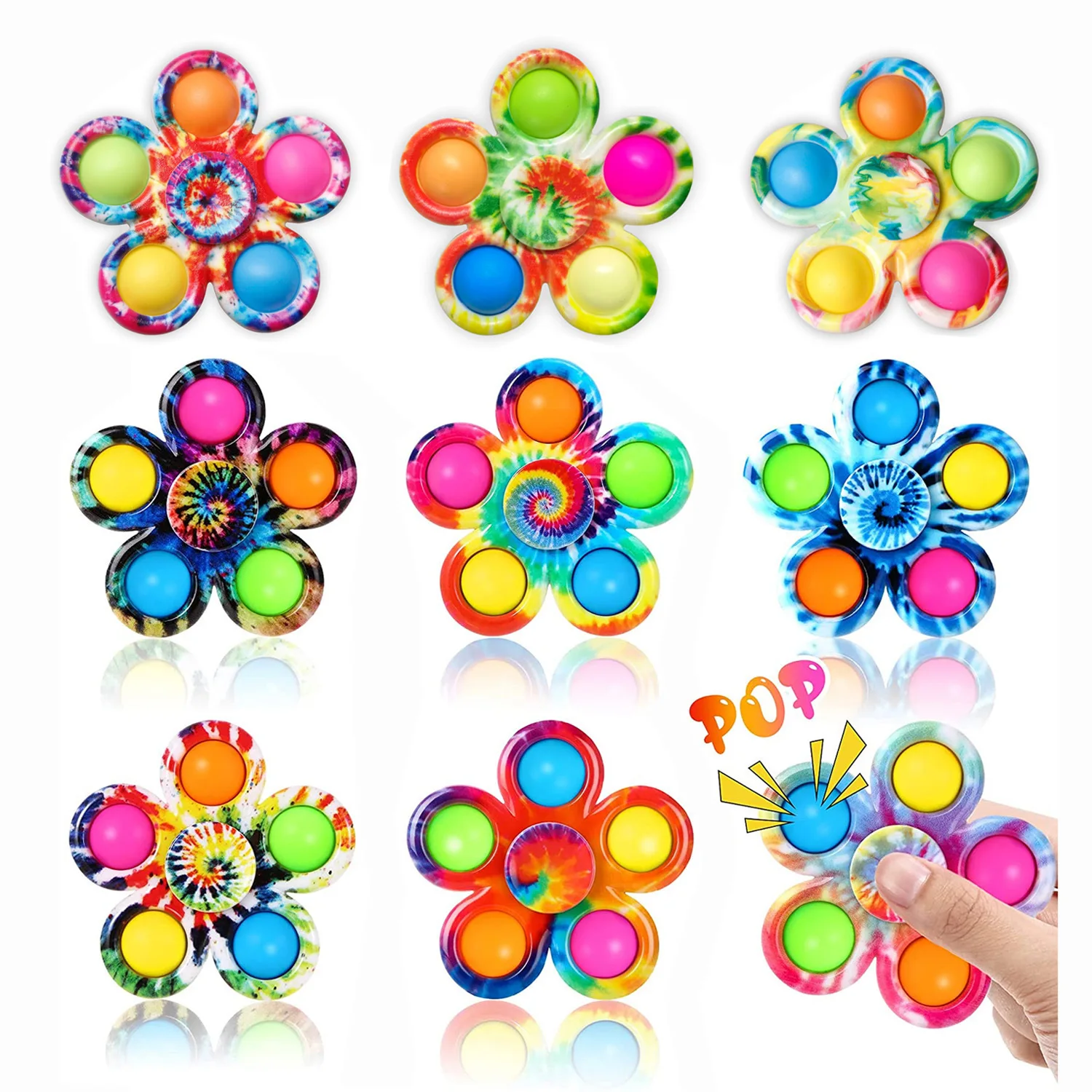 Fidget Spinners Pops Finger Sensory Toys Simple Push Bubble Hand Spinner For ADHD Autism Anxiety Stress Relief Toddler Gifs thumbnail 2