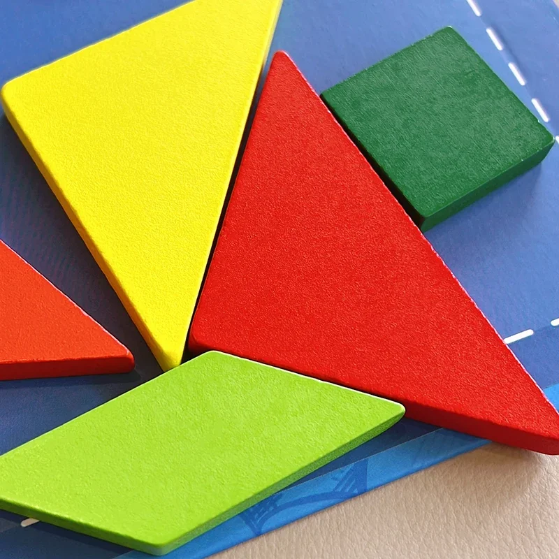 Wooden Jigsaw Magnetic Tangram 3D Puzzle Book Educational Toys For Children Montessori learning  Intelligence Games kids Gifts thumbnail 4