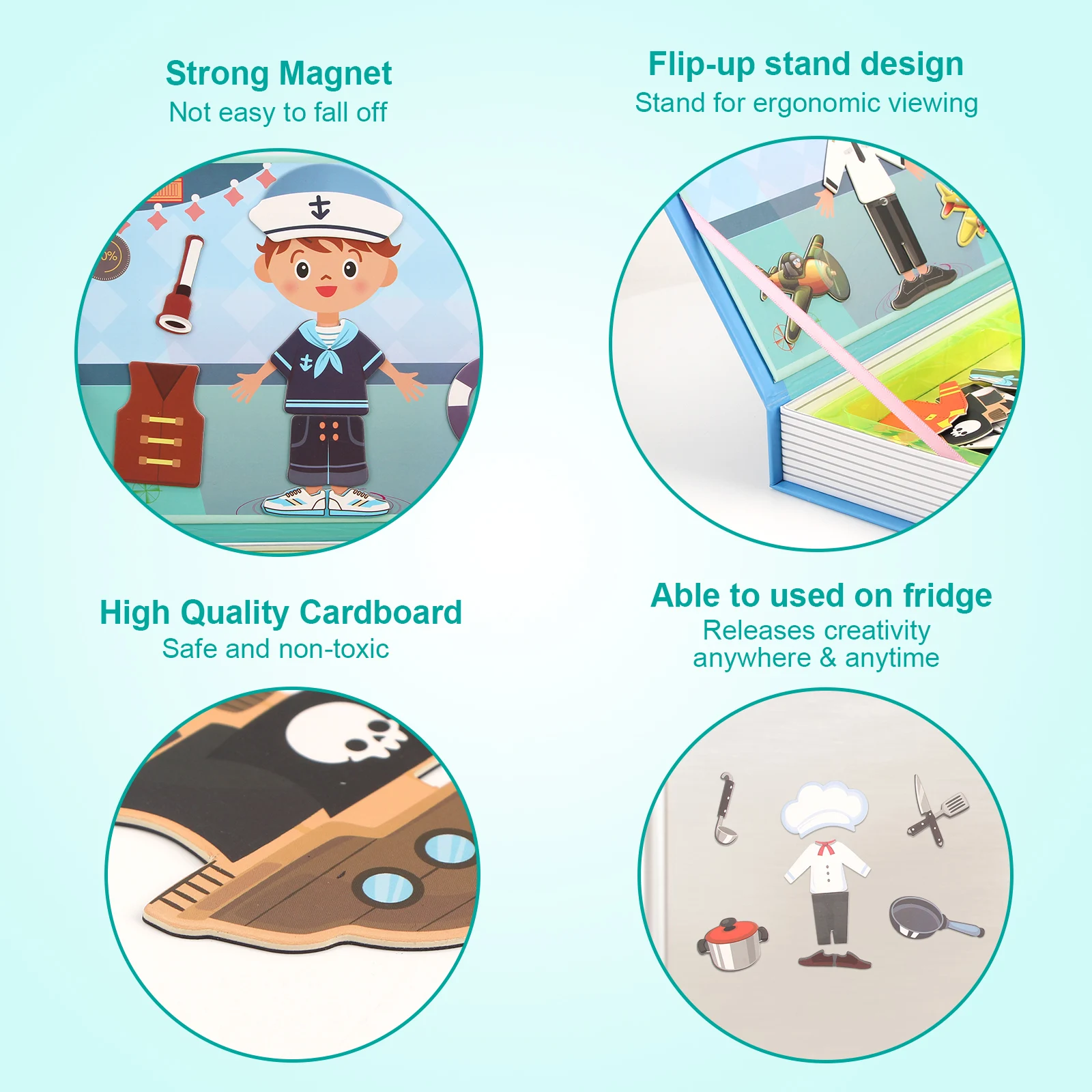 Magnetic Book 3D Cartoon Puzzles Jigsaw Funny Children's Intelligent Brain Training Game Educational Toys for Kids Gift Xmas Toy thumbnail 3