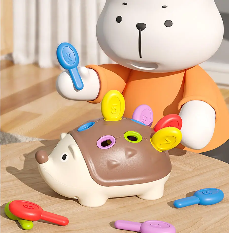 Hedgehog Montessori Fine Motor Toys Educational Toy for Toddlers Learning Counting & Training Develop Concentration Sensory Gift