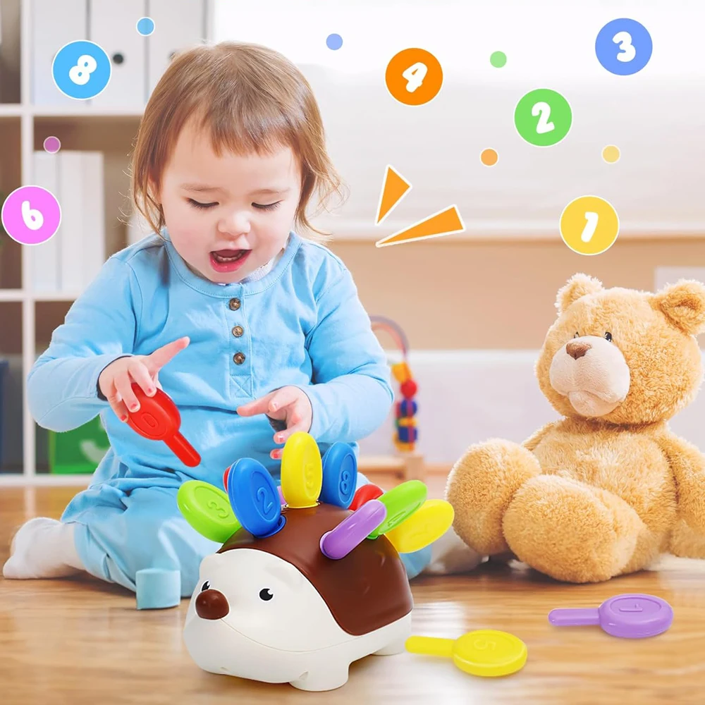 Hedgehog Montessori Fine Motor Toys Educational Toy for Toddlers Learning Counting & Training Develop Concentration Sensory Gift thumbnail 3