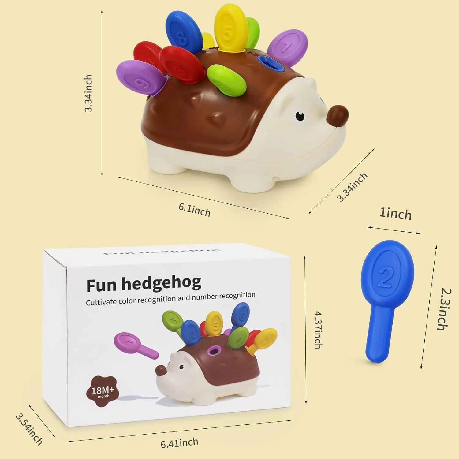 Hedgehog Montessori Fine Motor Toys Educational Toy for Toddlers Learning Counting & Training Develop Concentration Sensory Gift thumbnail 6