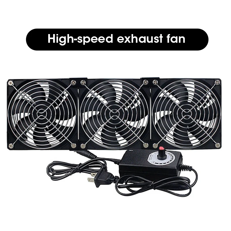 220V 12V Cooling Exhaust Fans with Controller 12cm for GPU VGA Btc Machine Workstation Cabinet Radiator Server Fan thumbnail 4