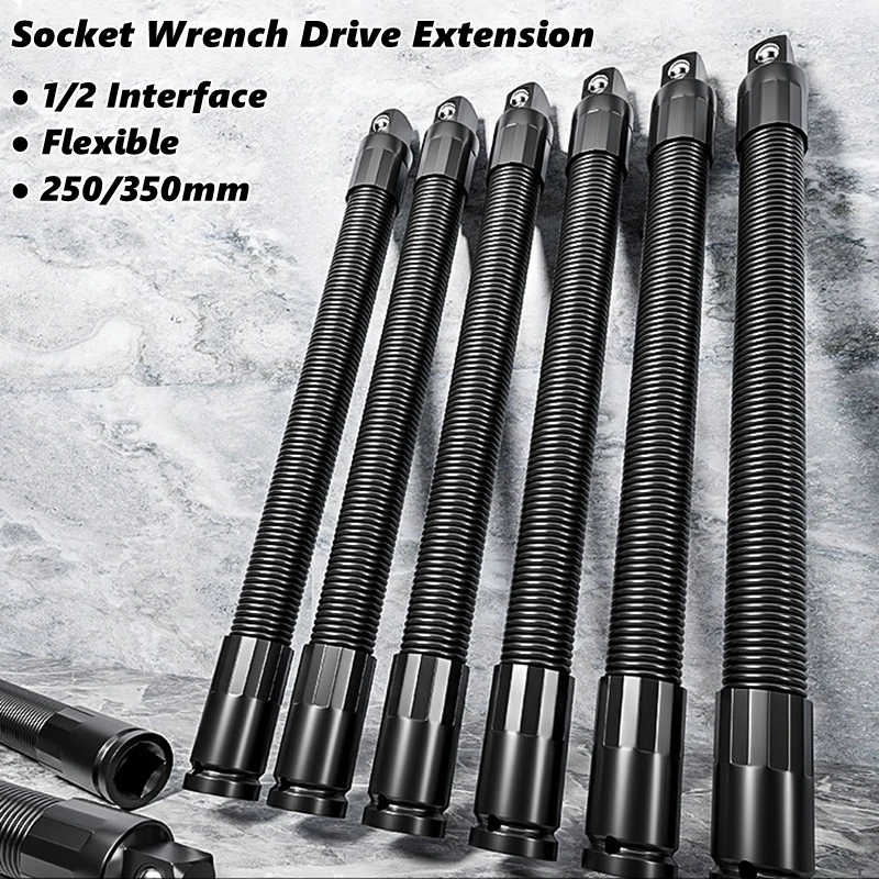Flexible Socket Ratchet Wrench Extension Bar Motor Repair Tool 1/2Inch Driver Flexible Socket Extension Bar Wrench Extension Rod