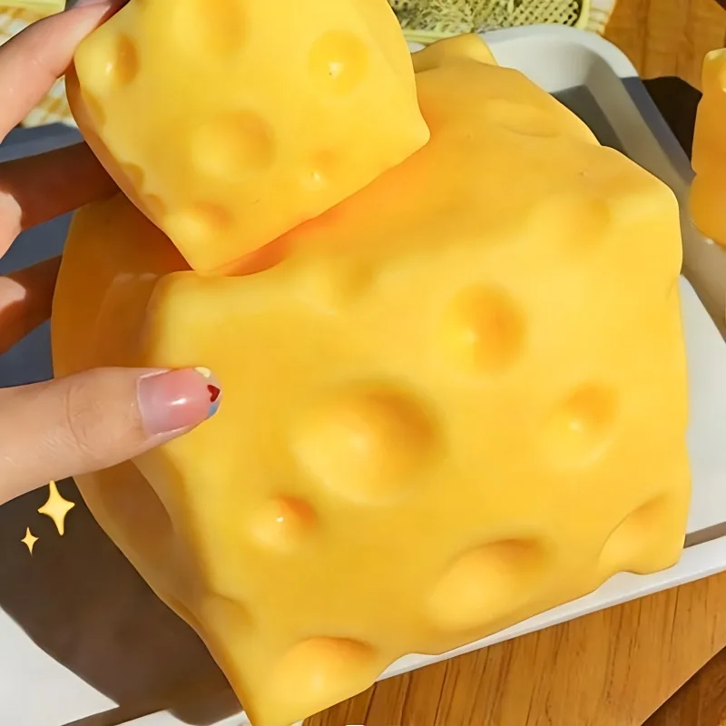 Giant Cheese Squeeze Toy Extra Large Size Cheese Squishy Fidget Toys Slow Rebound Shapeable Venting Ball for Adults Gifts thumbnail 2