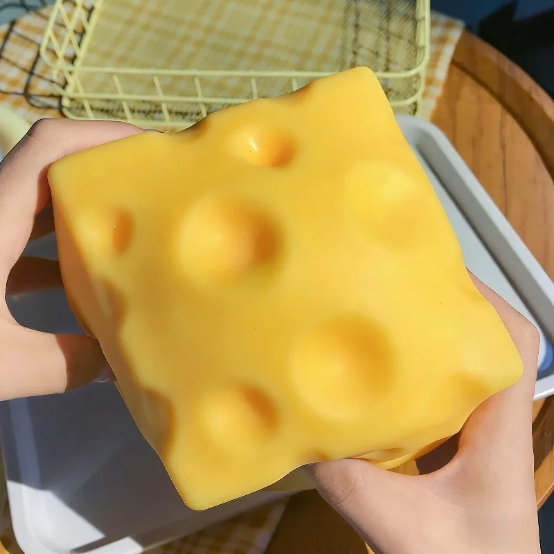 Giant Cheese Squeeze Toy Extra Large Size Cheese Squishy Fidget Toys Slow Rebound Shapeable Venting Ball for Adults Gifts thumbnail 3