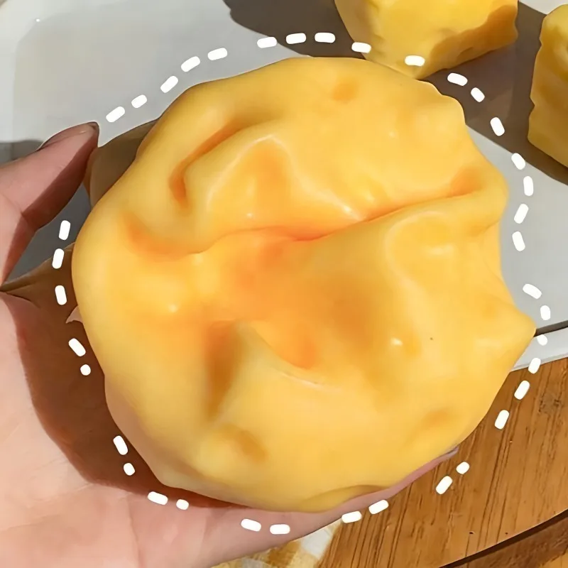 Giant Cheese Squeeze Toy Extra Large Size Cheese Squishy Fidget Toys Slow Rebound Shapeable Venting Ball for Adults Gifts thumbnail 4
