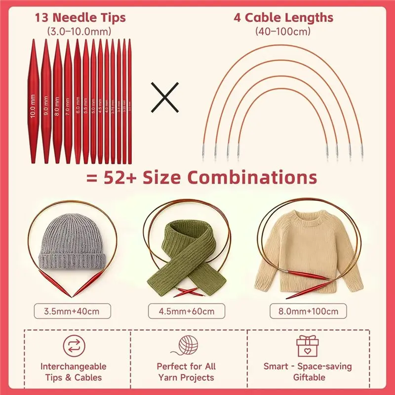 AB47-Circular Knitting Needles Knitting Needles Circular Circular Knitting Needles Set Circular Needle Set thumbnail 3
