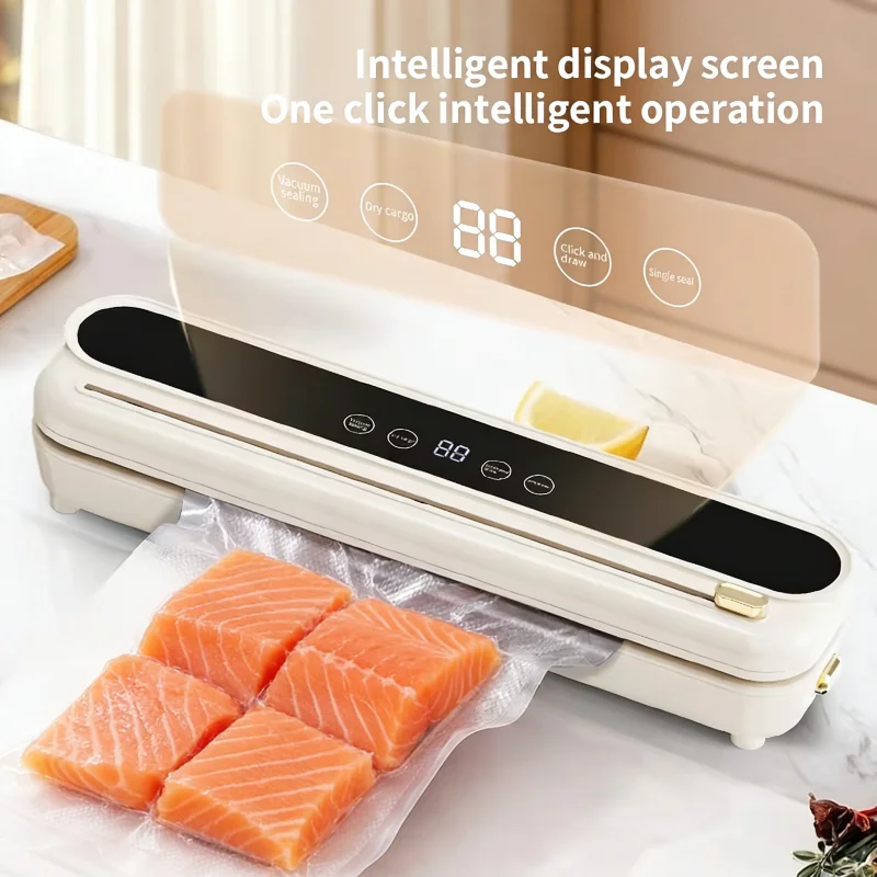 Electric Vacuum Sealer Machine Dry/Wet Food Packaging Vacuum Sealing Bags Built-in Cutter Kitchen Food Storage  Vacuum Sealer thumbnail 3
