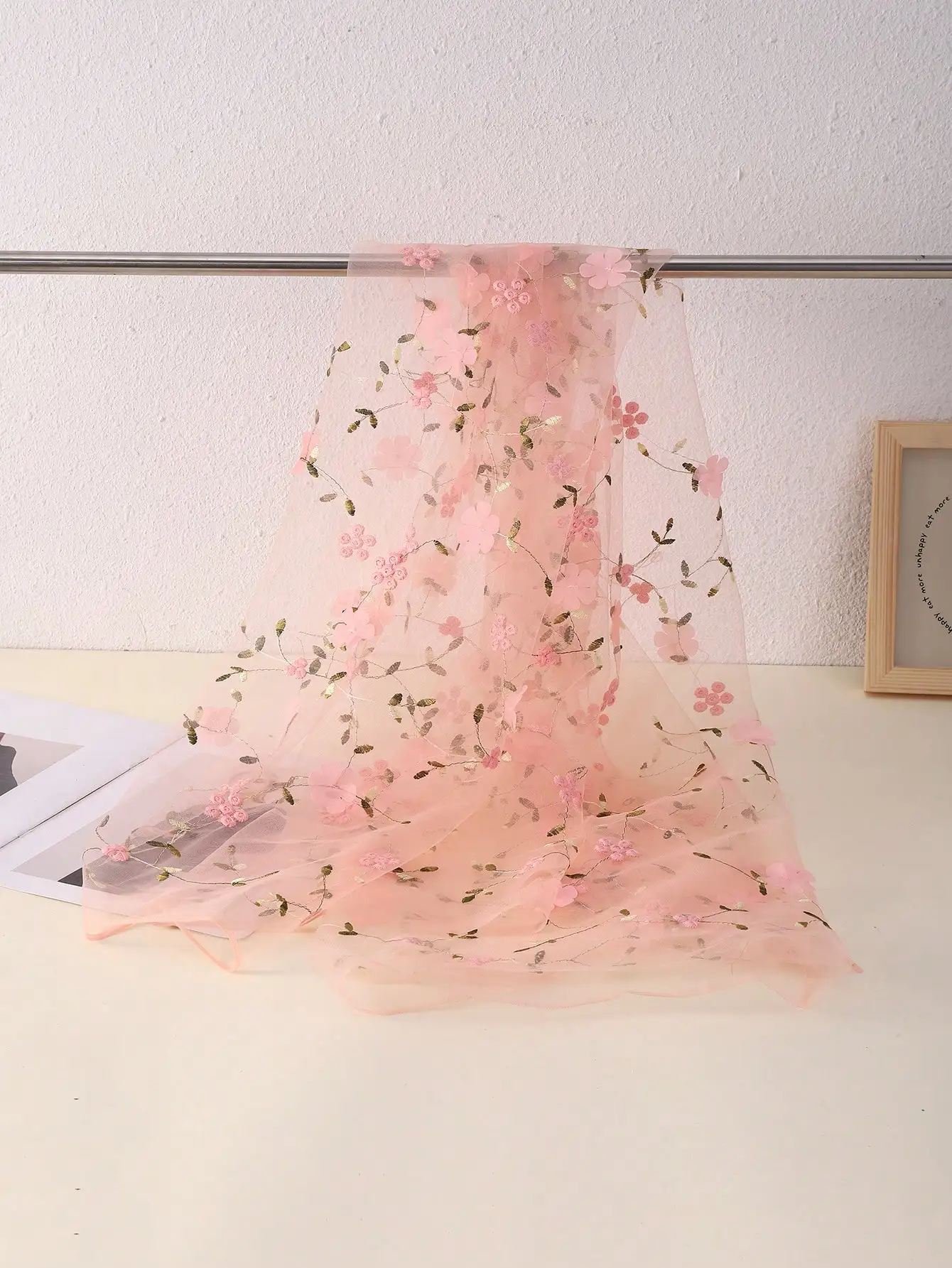 36"x59" Tulle Fabric by Yard Flower Embroidery Mesh Lace Fabric Soft Tulle Lace Fabric for DIY Clothing Dress Design Women Gown thumbnail 6