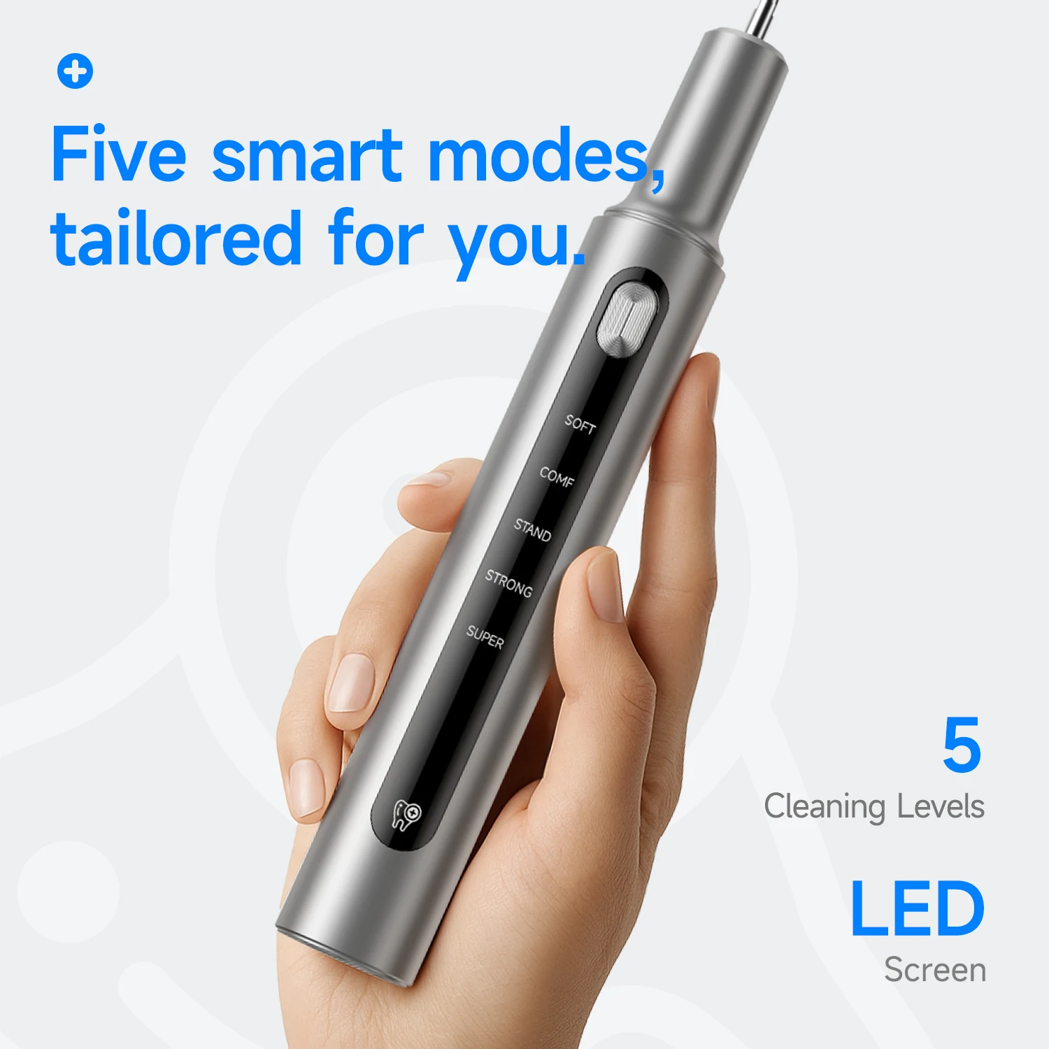 CURVY MOON T10 Electric Ultrasonic Calculus Scaler Tartar Eliminator Tooth Cleaner Tooth Whiting Cleaning Oral Care Tools thumbnail 4