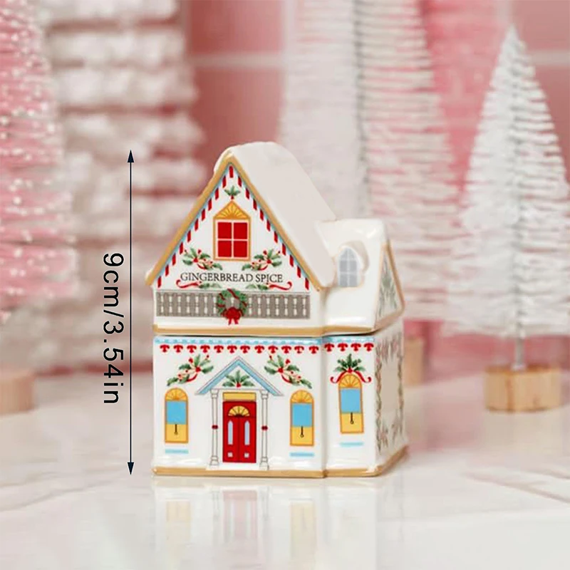 Hot Mini Christmas Gingerbread Houses Jars Holiday Village Spice House Set Festive Decor Kitchen Countertop Christmas Candle thumbnail 6