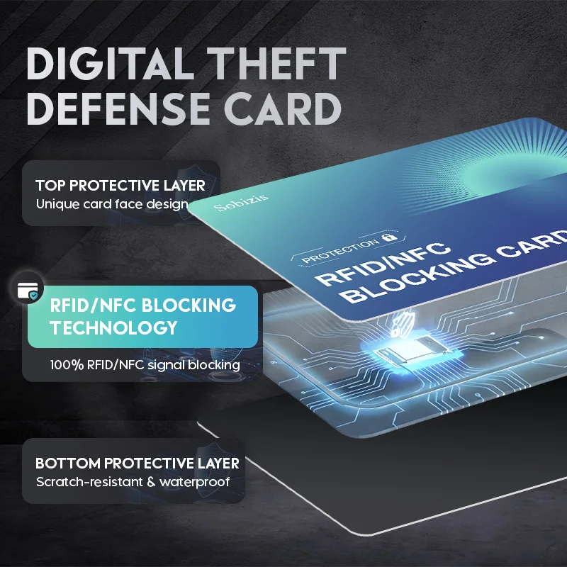 RFID Blocking Card Set Contactless NFC Debit/Credit Card & Passport Protector Smart Anti-Theft Design Credit Card Blocker thumbnail 2