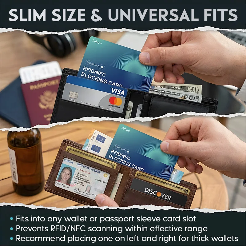 RFID Blocking Card Set Contactless NFC Debit/Credit Card & Passport Protector Smart Anti-Theft Design Credit Card Blocker thumbnail 3