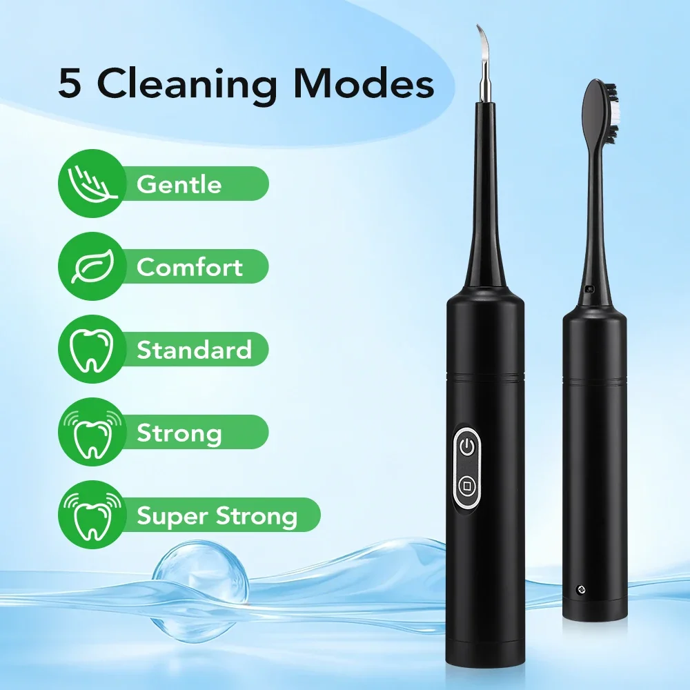 Electric Teeth Cleaner 5-gear Modes Portable Toothbrush Tartar Remover High Frequency Vibration Tartar Cleaning Whitening Teeth thumbnail 2