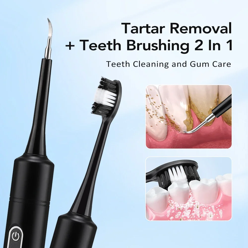 Electric Teeth Cleaner 5-gear Modes Portable Toothbrush Tartar Remover High Frequency Vibration Tartar Cleaning Whitening Teeth thumbnail 5