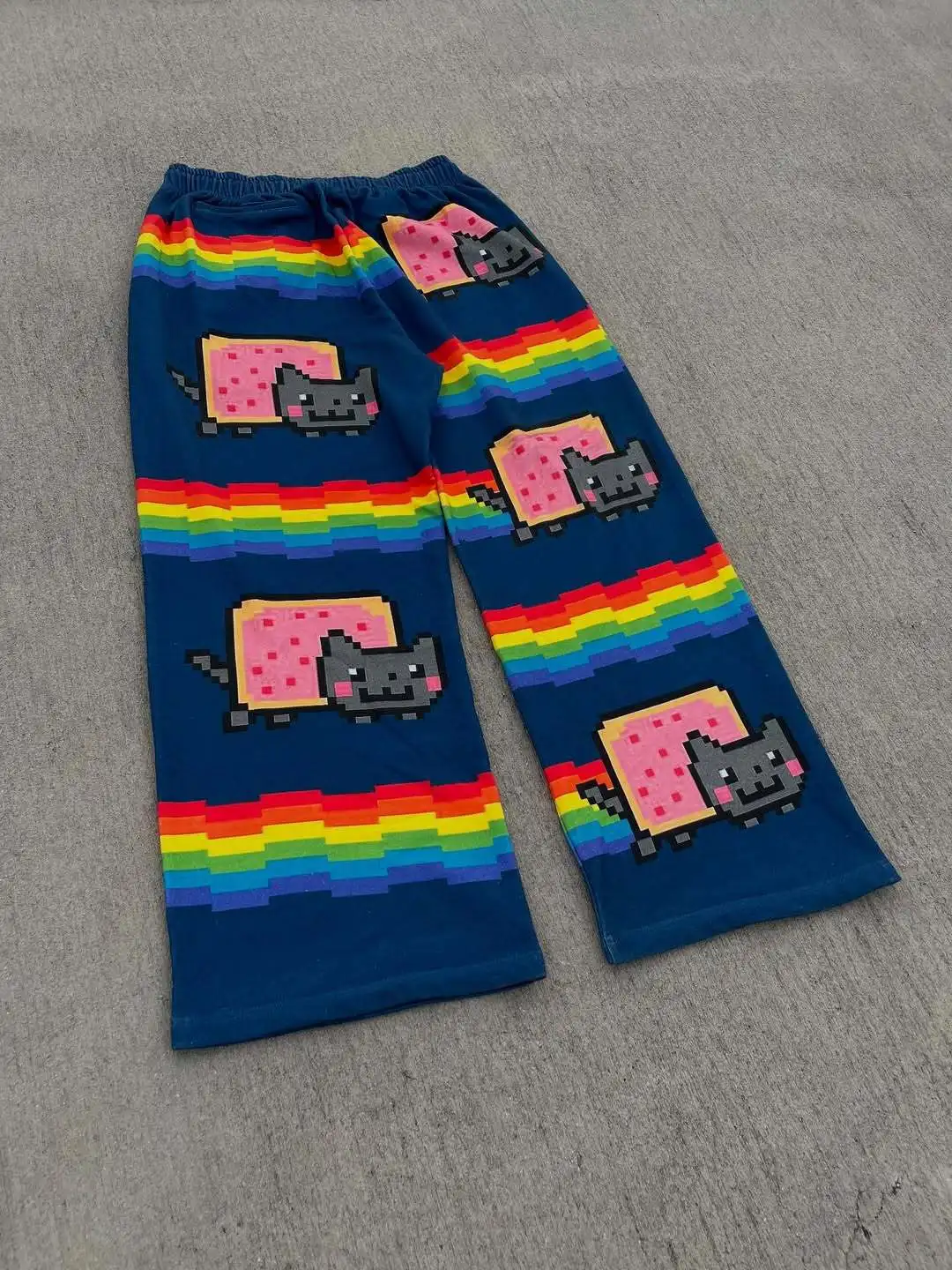 Nyan Cat Sweatpants Y2k Pants Baggy Men Elastic Waist American Streetwear Hip Hop Vintage Joggings Casual Pants Men Clothing thumbnail 4