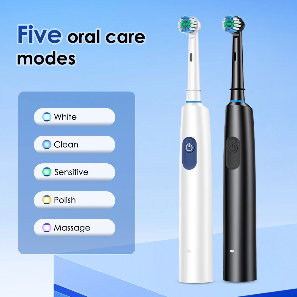 Electric Toothbrush Deep Clean Whitening Teeth for Adult Toothbrush Rotation Ultrasonic Toothbrush with 4 Replacement Heads thumbnail 4