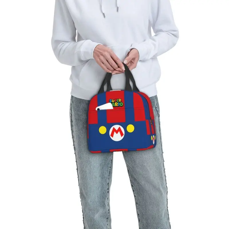 Cartoon Super Mushroom Marios Lunch Bag Portable Cooler Thermal Insulated Lunch Box for School Multifunction Food Bento Box thumbnail 6