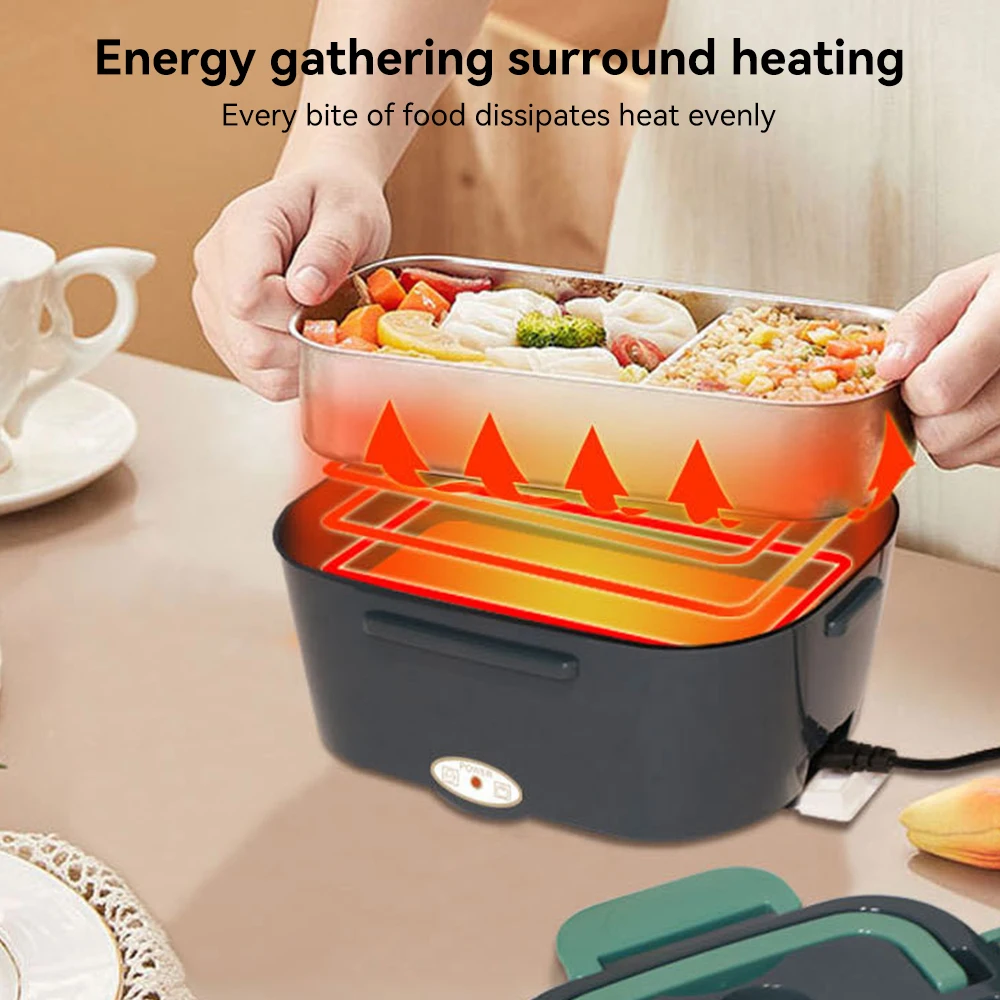 Portable Electric Lunch Box  Stainless Steel Heated Food Container for Car/Office/Home Dining Box Microwave Oven thumbnail 4