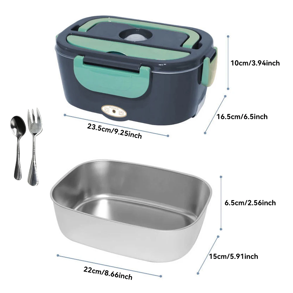 Portable Electric Lunch Box  Stainless Steel Heated Food Container for Car/Office/Home Dining Box Microwave Oven thumbnail 6