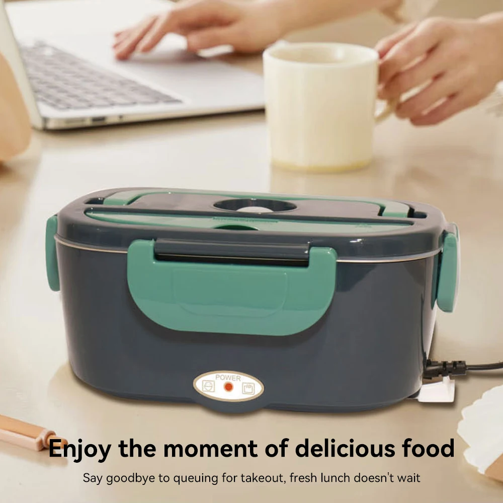 Portable Electric Lunch Box  Stainless Steel Heated Food Container for Car/Office/Home Dining Box Microwave Oven thumbnail 2