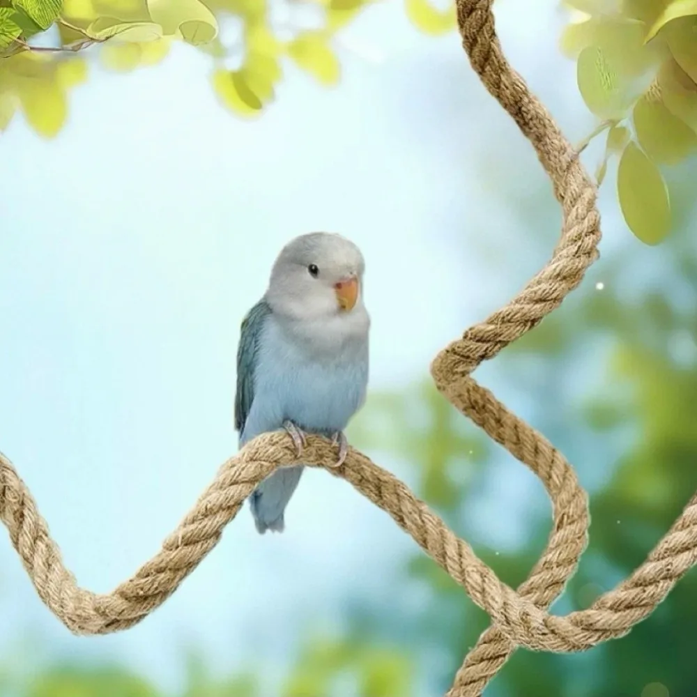 Linen Rope DIY Bendable Perch for Birds Non-slip Comfortable Grip Suction Cup Bird Climbing Rope Stable Durable thumbnail 2