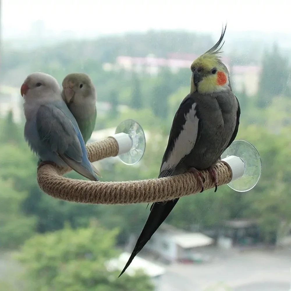 Linen Rope DIY Bendable Perch for Birds Non-slip Comfortable Grip Suction Cup Bird Climbing Rope Stable Durable thumbnail 3