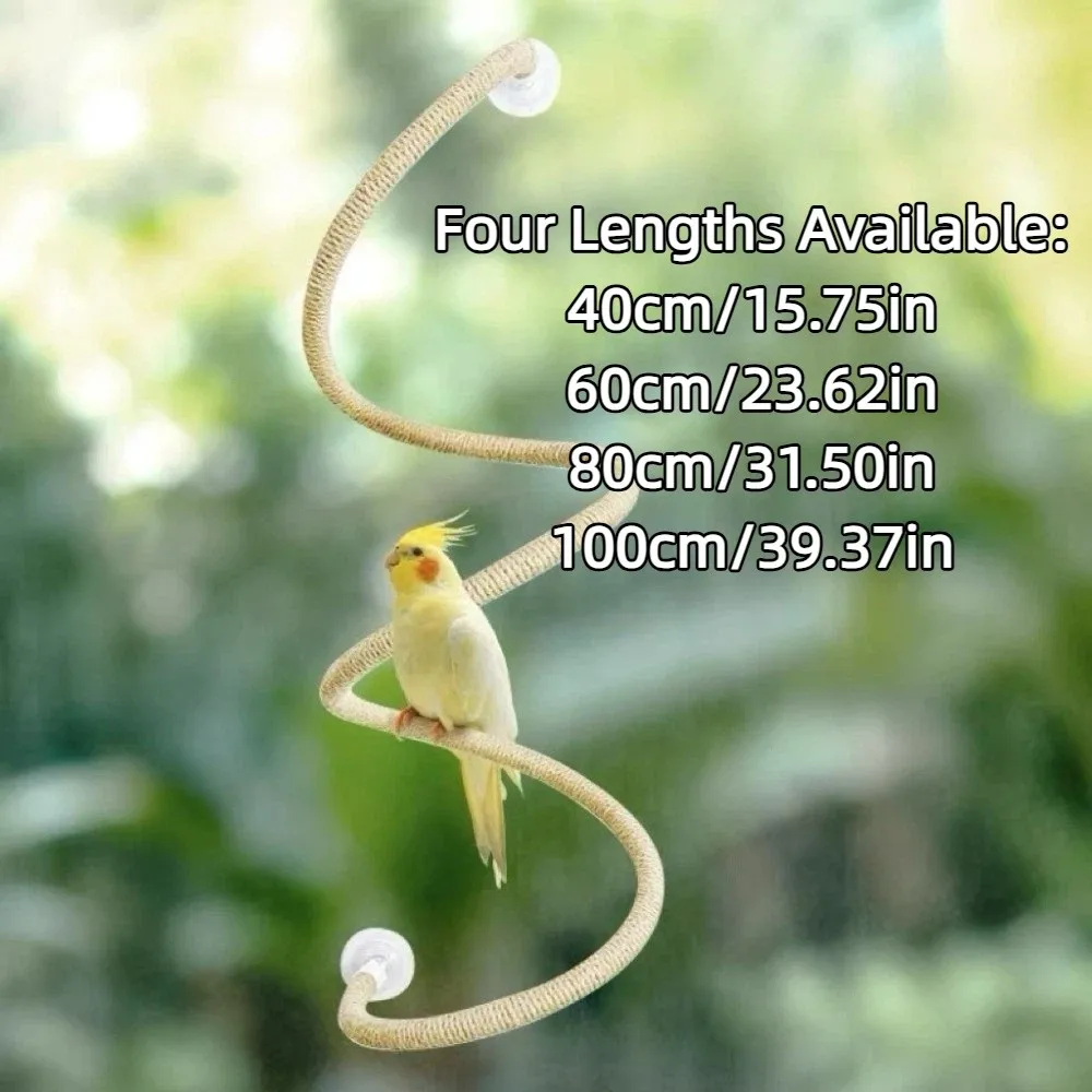 Linen Rope DIY Bendable Perch for Birds Non-slip Comfortable Grip Suction Cup Bird Climbing Rope Stable Durable thumbnail 6