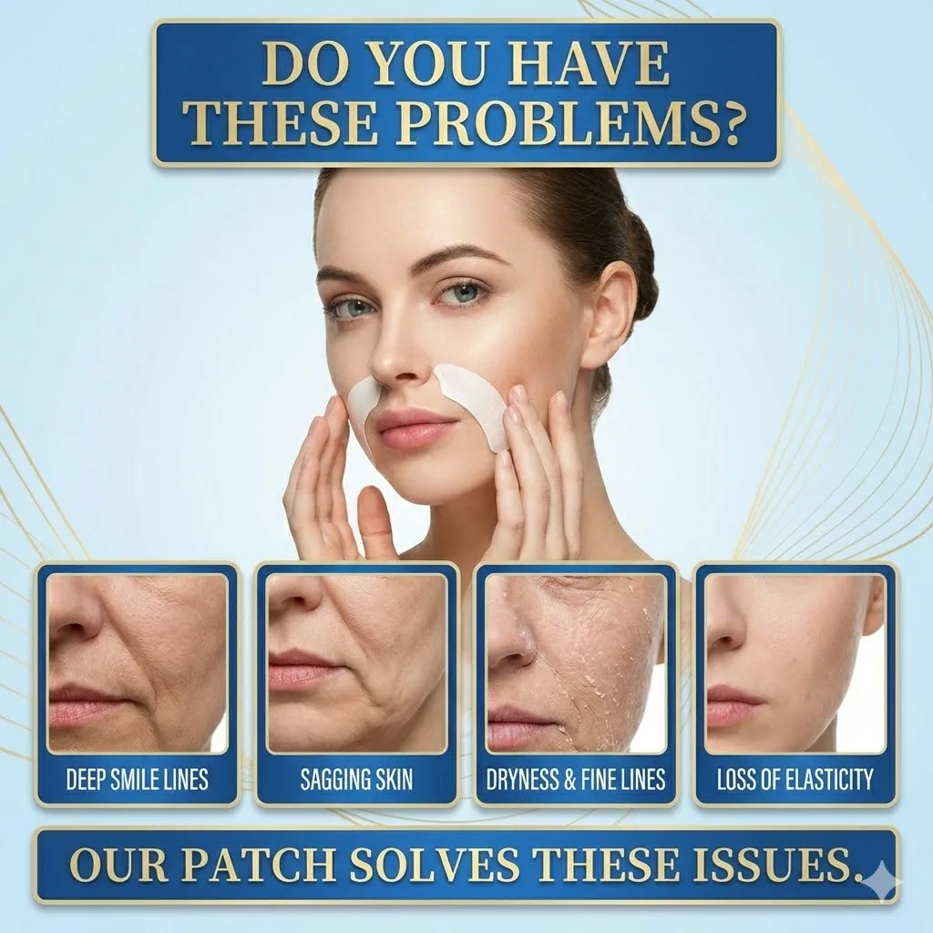 Collagen PDRN Nasolabial Folds Patch Contain Hyaluronic Acid Instant Fade Fine Lines Firming Skin Deep Moisturizing Facial Mask thumbnail 2